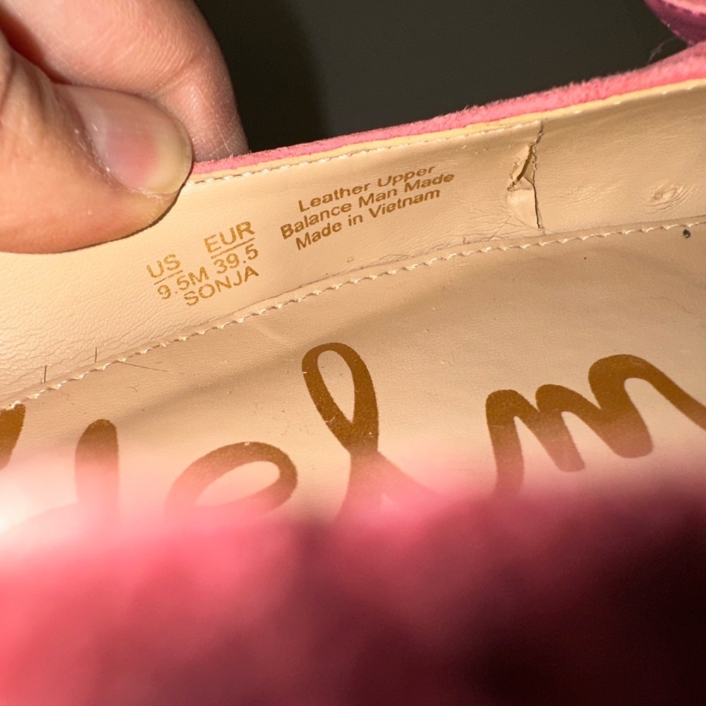 SAM EDELMAN Sonja Suede Leather Buckle Flats in Baltic Pink Size 9.5 - Picture 11 of 14